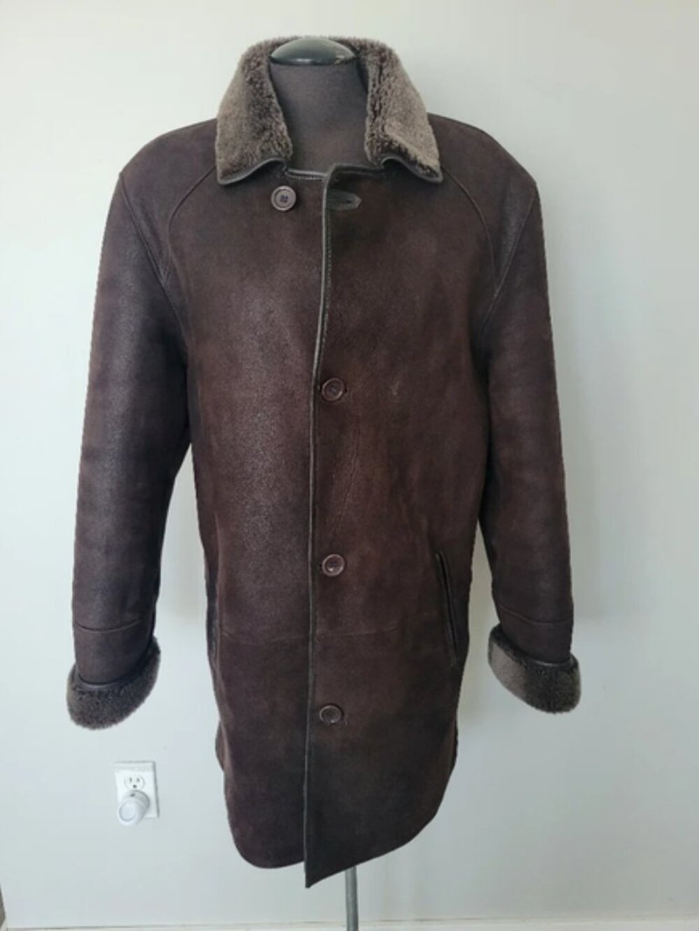 Shearling leather coat size L